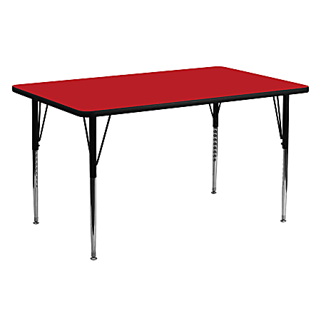 Flash Furniture Rectangular Activity Table, 30-1/4" x 24", Red