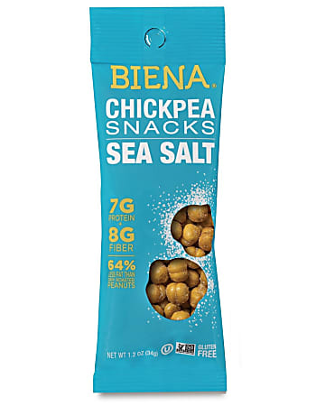 Biena Sea Salt Chickpea Snacks, 1.2 Oz Bags, 10 Bags Per Pack, Case Of 2 Packs