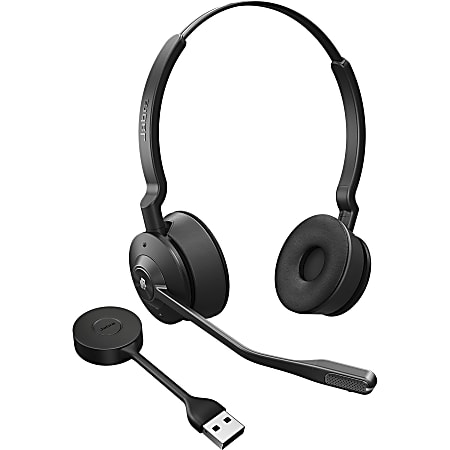 Jabra Engage 55 Headset - Stereo - USB Type A - Wireless - DECT - 492.1 ft - 40 Hz - 16 kHz - On-ear - Binaural - Open - Noise Cancelling, Uni-directional, MEMS Technology Microphone - Black