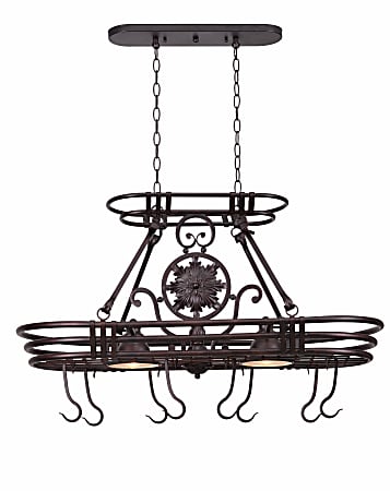 Kenroy Home Dorada 2-Light Pot Rack, 15"W, Gilded Copper
