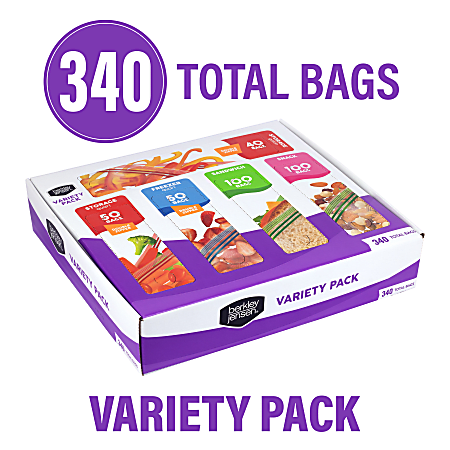 Berkley Jensen Food Storage Bags Variety Pack Clear Pack Of 340