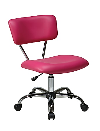 Office Star™ Avenue Six Vista Task Chair, Vinyl, Pink/Silver