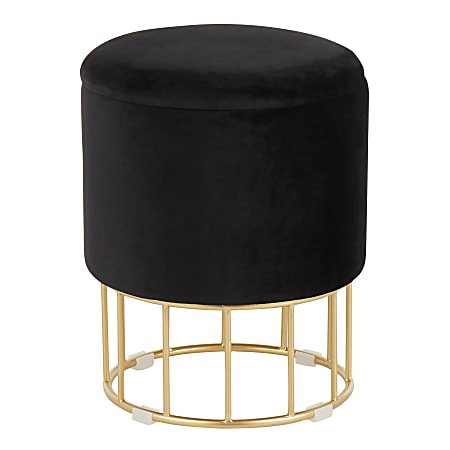 LumiSource Canary Storage Ottoman, Gold/Black