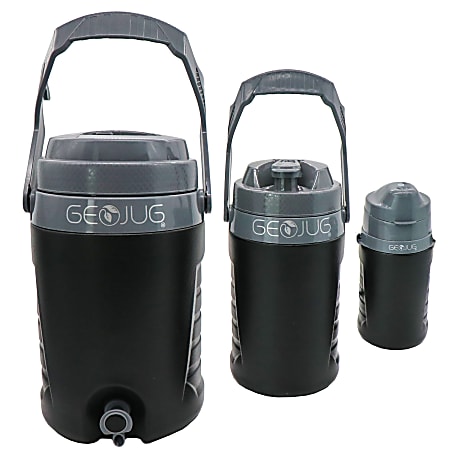 Brentwood GeoJug 3-Piece Sports Water Jug Set, Black/Gray