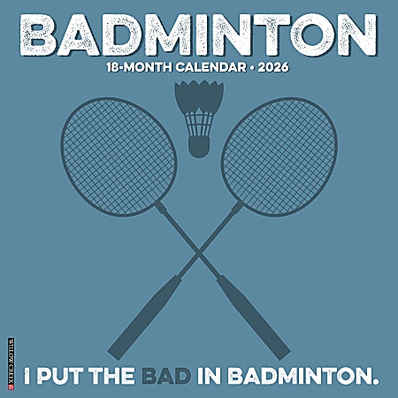 2026 Willow Creek Press Art & Design Monthly Wall Calendar, 12" x 12", Badminton, January To December, 55663