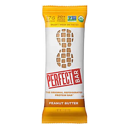 Perfect Bar Protein Bars, Peanut Butter, 2.5 Oz, Pack Of 16 Bars