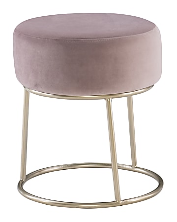 Linon Braeburn Ottoman, Pink/Rose Gold