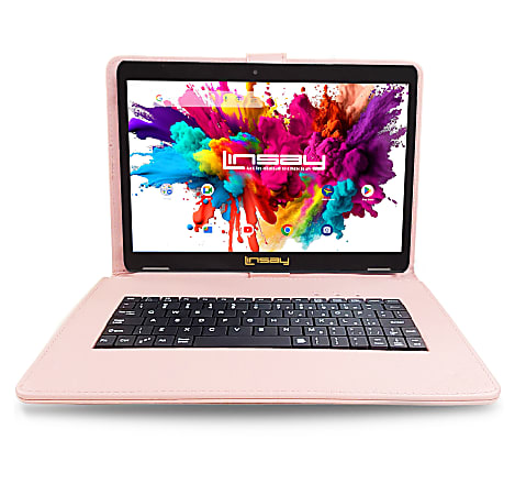 NEW LINSAY 10.1" Octa Core 256GB Storage, Android 15 Tablet, Pink Keyboard