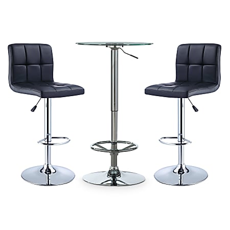 Powell Ronan 3-Piece Pub Table Set, Black