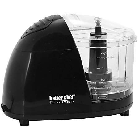 Better Chef Compact Kitchen Chopper Food Processor, 1-1/2 Cups, Black