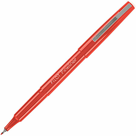 Pilot® Fineliner Marker, Fine Point, 0.7 mm, Red Barrel, Red Ink
