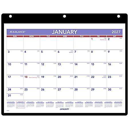 AT-A-GLANCE® 2027 Monthly Desk Wall Calendar with Jacket, Small, 11" x 8"