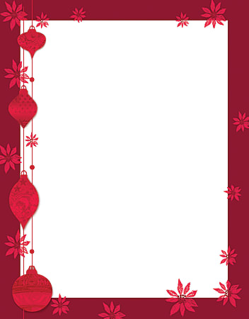 Great Papers!® Holiday-Themed Letterhead Paper, 8 1/2" x 11", Painted Poinsettia, Pack Of 80 Sheets