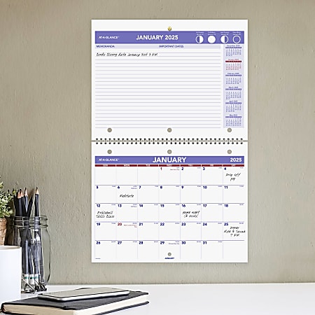 2025 AT A GLANCE Monthly Desk Wall Calendar 11 x 8 12