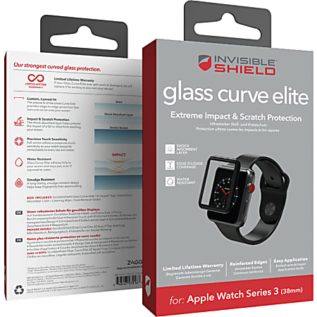 invisibleSHIELD Glass Curve Elite Screen Protector Clear Black For