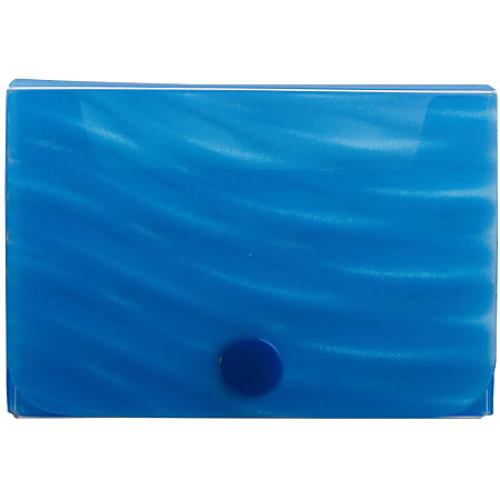 JAM Paper® Plastic Business Card Case With Snap Closure, Blue Wave