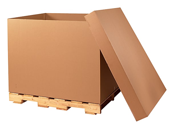 Partners Brand Bulk Cargo Boxes, 48" x 40" x 36", Kraft, Pack Of 5