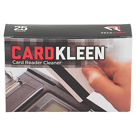 Advantus Read/Right CardKleen Magnetic Head Cleaner, 2.5" x 5.3", Box Of 25