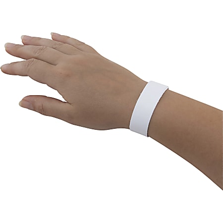 Advantus Printable Tyvek Wristbands 3/4 quot x 10 quot Rectangle White Pack