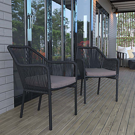 Flash Furniture Kallie Stackable All-Weather Woven Club Chairs
