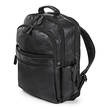 Bugatti Valentino Vegan Leather Backpack With RFID Pocket And 15.6 Laptop  Compartment Black - Office Depot