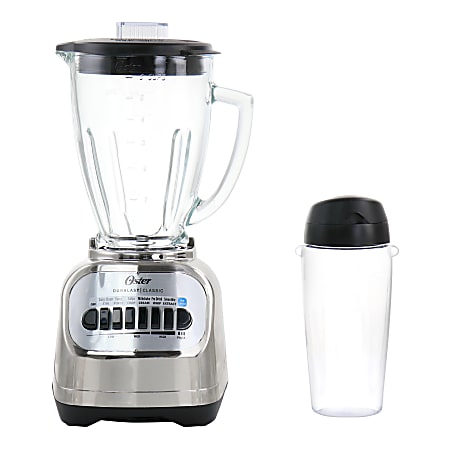 Oster 2-in-1 System 700-Watt 8-Speed 6-Cup Blender With Blend-n-Go Cup, Chrome