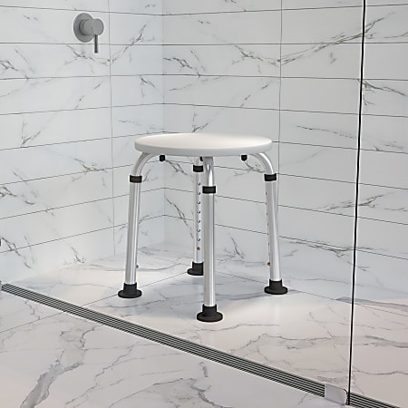 Flash Furniture HERCULES Series Adjustable Shower Stool, White