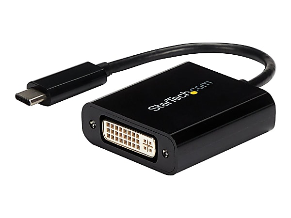 StarTech.com USB C to DVI Adapter - Black - 1920x1200 - USB Type C Video Converter  - CDP2DVI