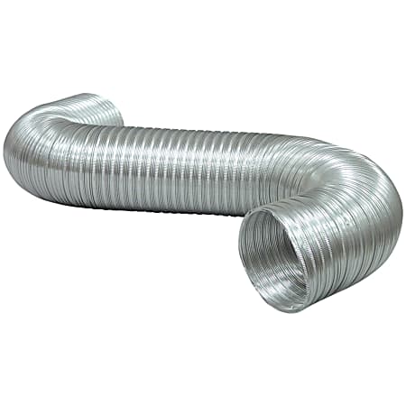 Deflecto® Semi-Rigid 4” x 5’ Aluminum Duct For General Venting, Silver, VENA0459
