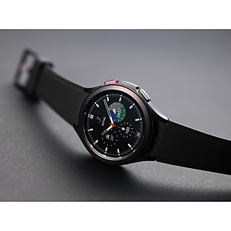 Samsung Galaxy Watch4 Classic 46mm Black LTE Black Stainless Steel Glass  Body Health Fitness Water Resistant LTE IP68 Water Resistant - Office Depot
