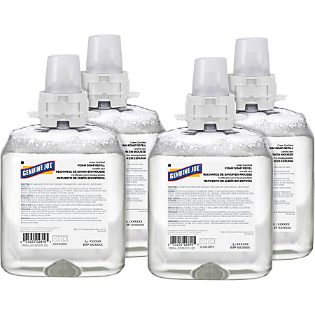 Genuine Joe Green Certified Soap Refill - Fragrance-free Scent - 1.32 quart - Hand, Skin - Clear - 4 / Carton