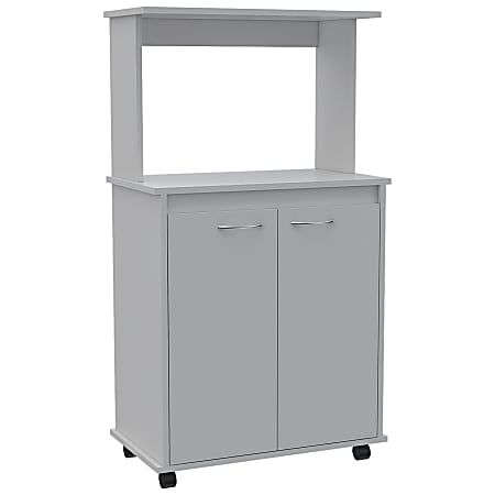 RTA Hodedah Microwave Cart With Cabinet, White