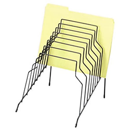 Fellowes Wire Step File®, 8 Compartment(s), Drawer Size 8.50" x 14", 11.8"H x 10.1"W x 12.1"D, Desktop, Black, Steel, 1Each