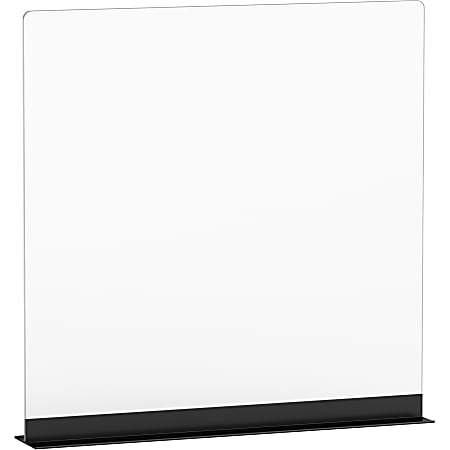 Lorell® 30" x 28" Wide-Base Social Distancing Barrier, Clear
