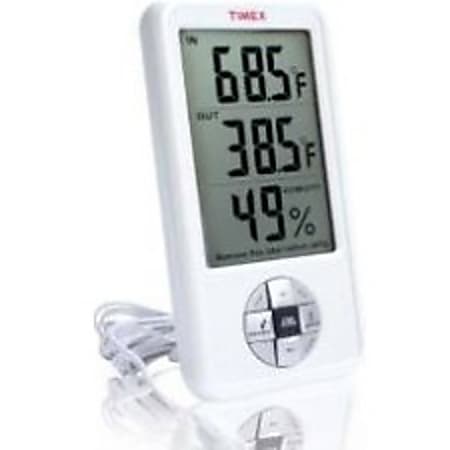 Timex Indoor/Outdoor Thermometer With Indoor Hygrometer and Clock - Hygrometer, Clock, Weather Proof - For Indoor/Outdoor