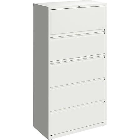 Lorell® 36"W Lateral 5-Drawer File Cabinet, Metal, White