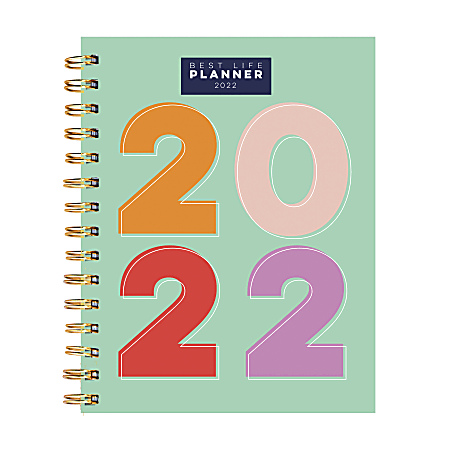 TF Publishing Weekly/Monthly Luxe Planner, 7-1/2" x 9", Color Block, January To December 2022
