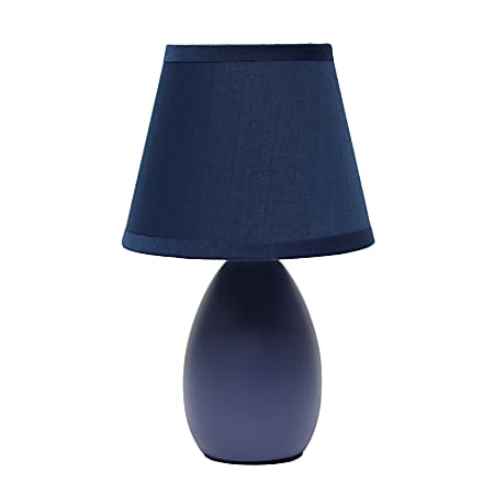 Creekwood Home Nauru Petite Ceramic Oblong Table Lamp, 9-7/16"H, Blue Shade/Blue Base