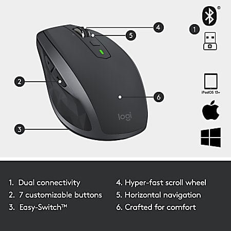 Logitech MX Anywhere 2S Wireless Mouse Graphite 910 005132