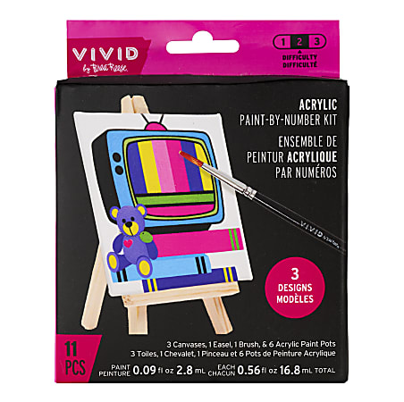 Vivid by Brea Reese Mini Acrylic Paint by Number Kit, Retro, Total Qty 1