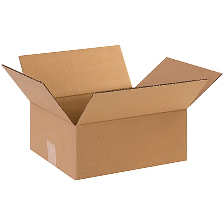 Partners Brand Flat Corrugated Boxes, 12"L x 10"W x 5"H, Kraft, Pack Of 25