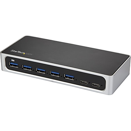 StarTech.com 7 Port USB C Hub - USB-C to 5x USB-A and 2x USB-C - USB 3.0 - 7 port USB Hub - USB C to USB A Hub - Powered USB Hub - USB Type C to USB - Turn a USB Type-C port on your laptop into five USB-A ports (5Gbps) & two USBC ports