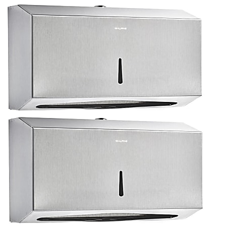 Alpine Industries Stainless Steel C-Fold/Multi-Fold Paper Towel Dispensers, Pack Of 2 Dispensers