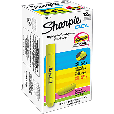  SHARPIE HILIGHTER,SA, GEL,3PK,AST : Highlighters : Office  Products