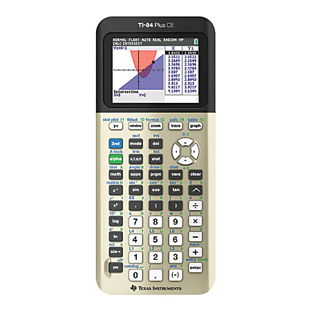 Texas Instruments® TI-84 Plus CE Color Graphing Calculator, Gold