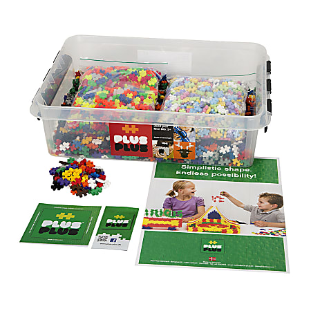 Plus Plus Building Blocks School Set Basic Neon Pastel Colors 3600 ...