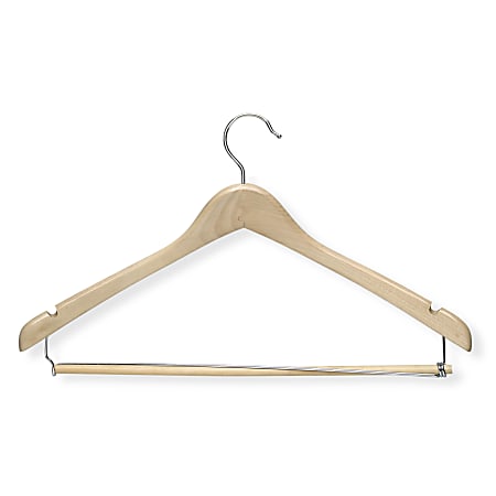 Honey-Can-Do Wood Contoured Suit Hangers, Maple, Pack Of 6