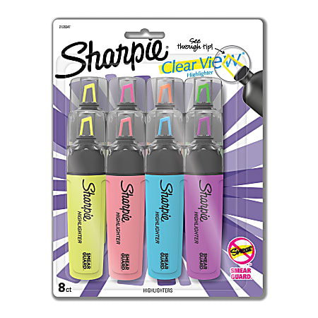 Sharpie Clear View Highlighter Lot Of 3 Narrow Chisel Tip Assorted Colors 3  Pack