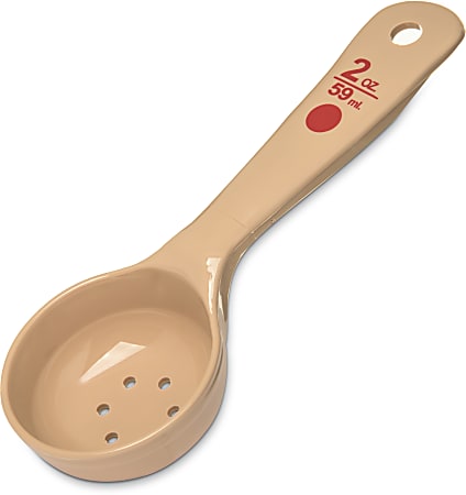 Measure Miser Perforated Short-Handle Spoons, 2 Oz, Beige,