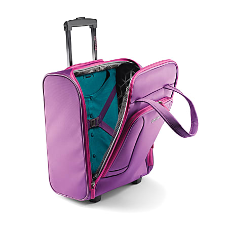 American Tourister 4 KIX Rolling Tote 16 1 2 H x 13 13 16 W x 8 D Purple Pink